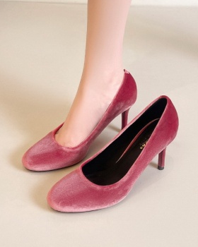 Simple high-heeled shoes commuting lazy shoes for women