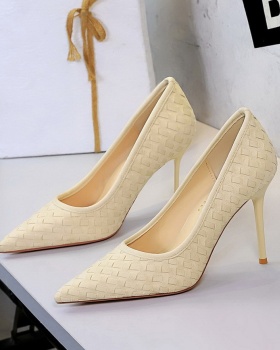 Plaid fashion sexy fine-root broadcloth shoes for women