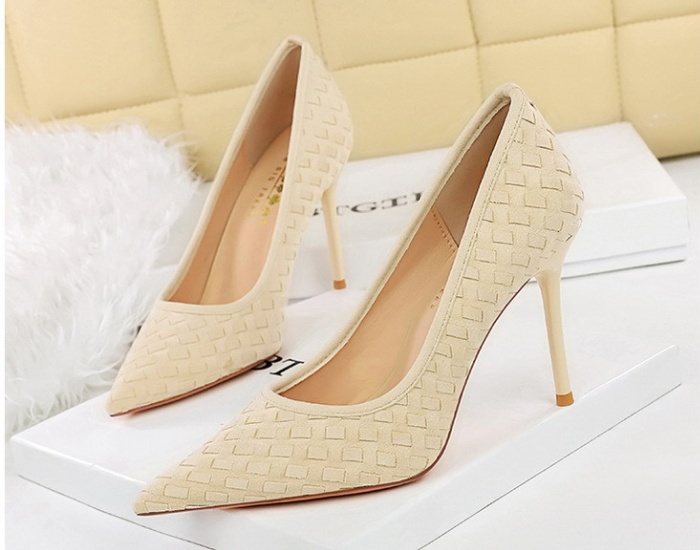 Plaid fashion sexy fine-root broadcloth shoes for women