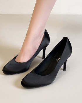 Round low shoes European style high-heeled shoes for women