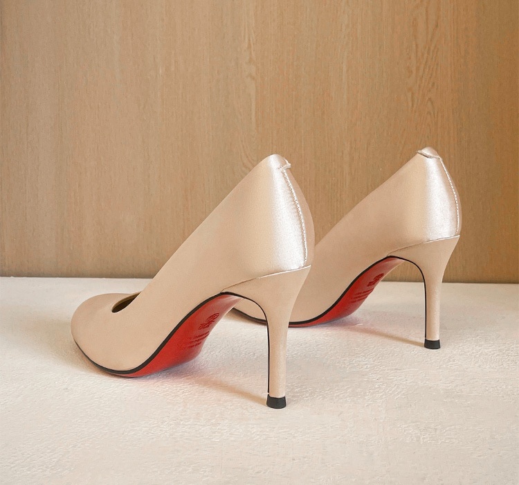 Round low shoes European style high-heeled shoes for women