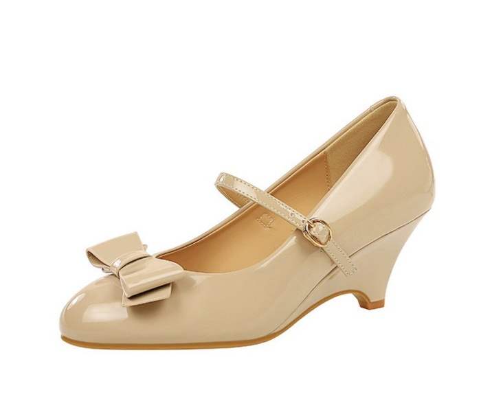 Fashion round elegant sexy slipsole bow shoes for women