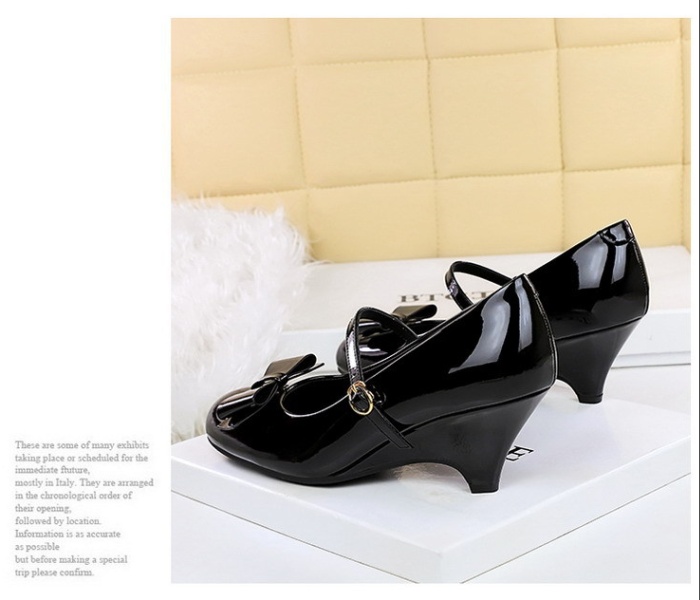 Fashion round elegant sexy slipsole bow shoes for women