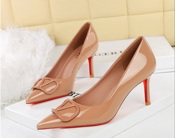 Fine-root pointed high-heeled shoes low sexy shoes