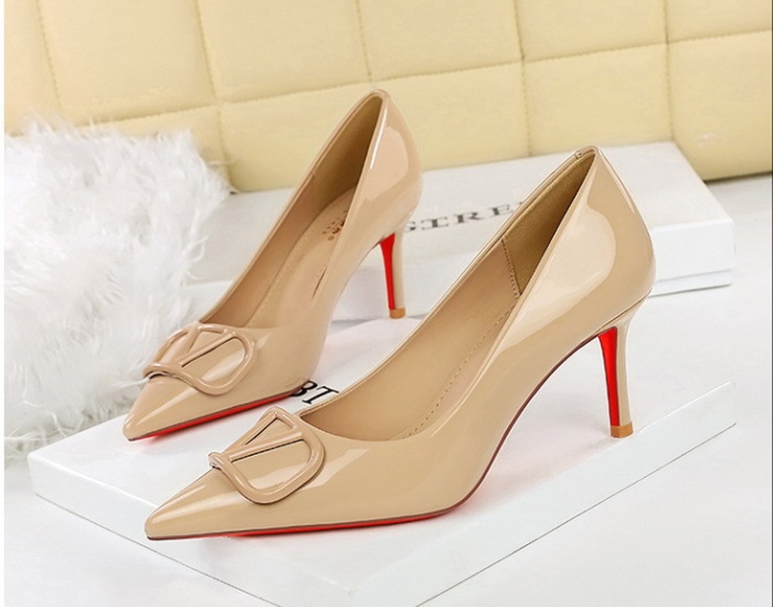 Fine-root pointed high-heeled shoes low sexy shoes