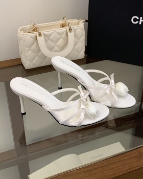 Flowers fashion sweet lady bow temperament slippers