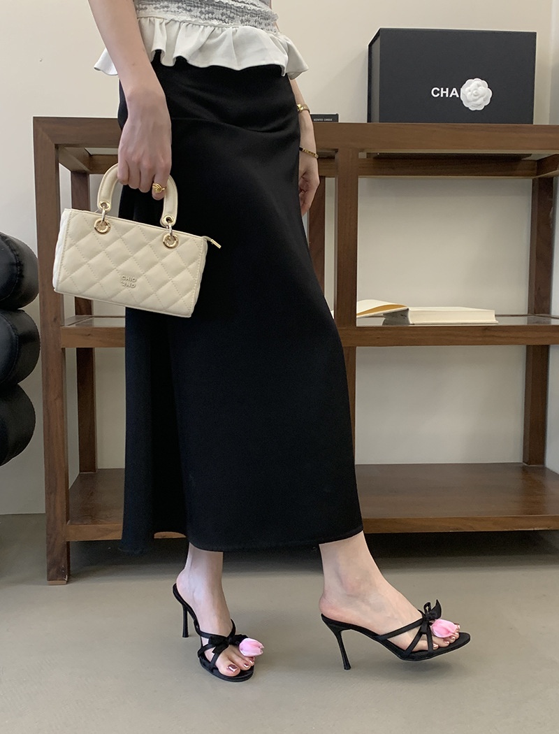 Flowers fashion sweet lady bow temperament slippers