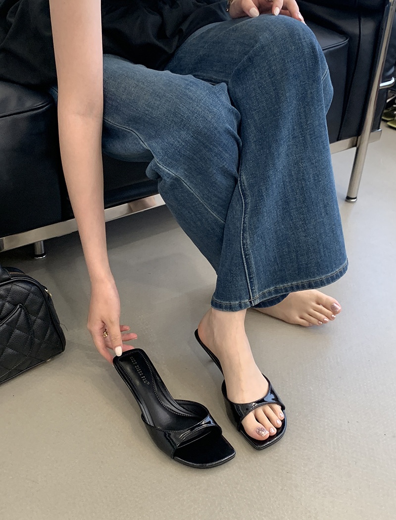 Wears outside slippers fashion high-heeled shoes for women