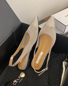 Pointed France style summer rhinestone sandals for women