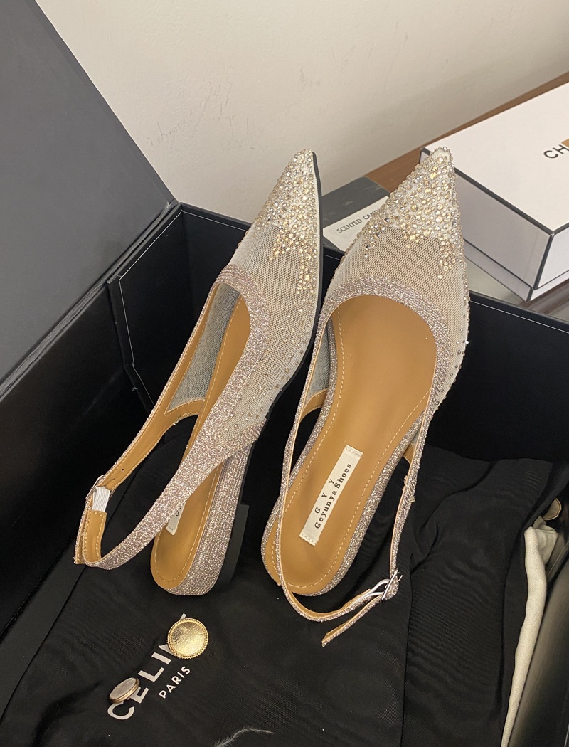 Pointed France style summer rhinestone sandals for women
