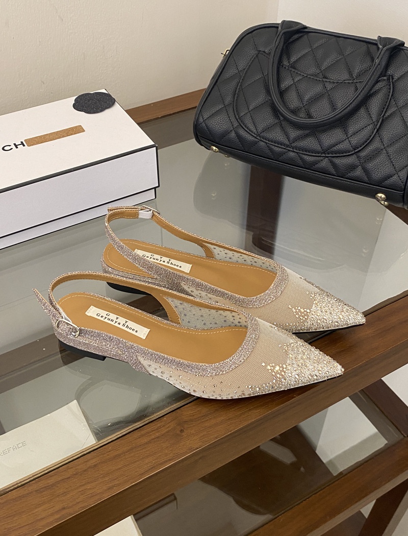 Pointed France style summer rhinestone sandals for women