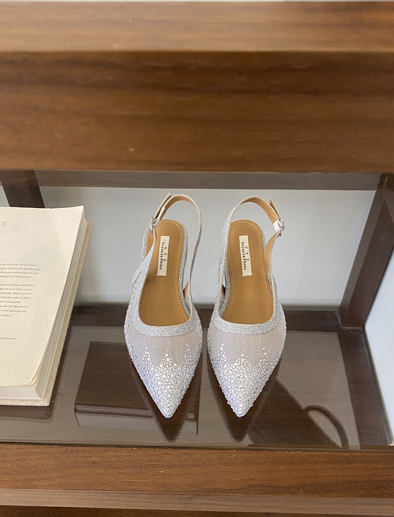 Pointed France style summer rhinestone sandals for women