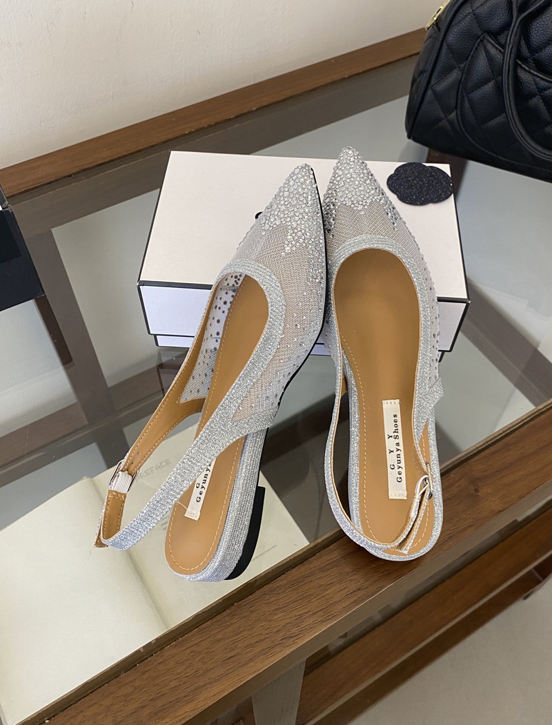 Pointed France style summer rhinestone sandals for women