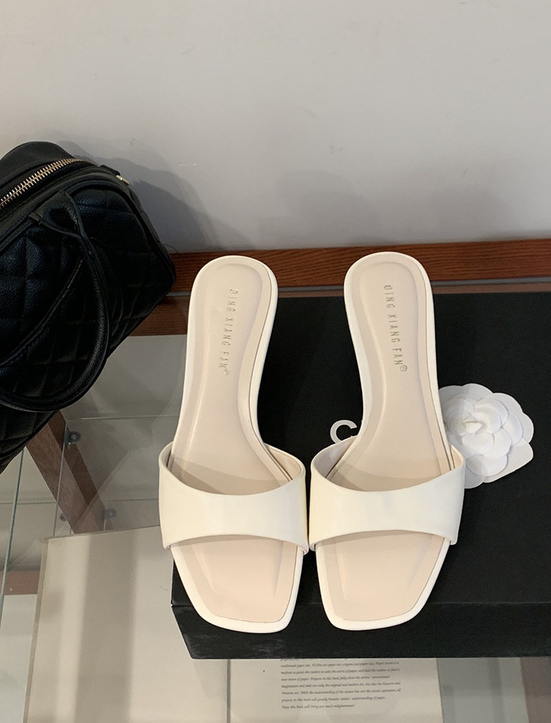 Summer thick small high-heeled low cozy slippers