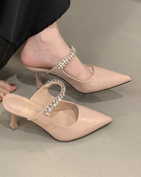 Spring and summer pointed high-heeled shoes high-heeled slippers