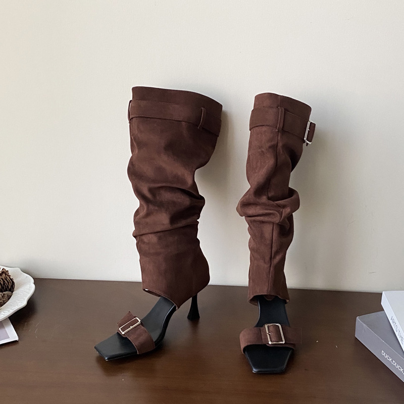 Fine-root thin summer boots European style women's boots