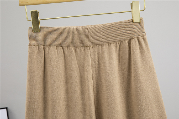 Autumn and winter sweater wide leg pants 2pcs set for women