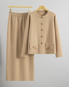 European style sweater cardigan 2pcs set