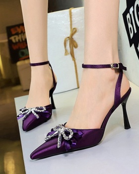 Banquet pointed sexy shoes bow rhinestone scarves for women