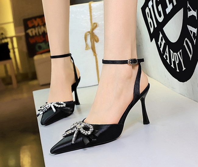 Banquet pointed sexy shoes bow rhinestone scarves for women