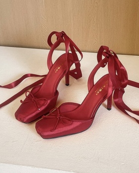 Bow high-heeled shoes fine-root shoes for women