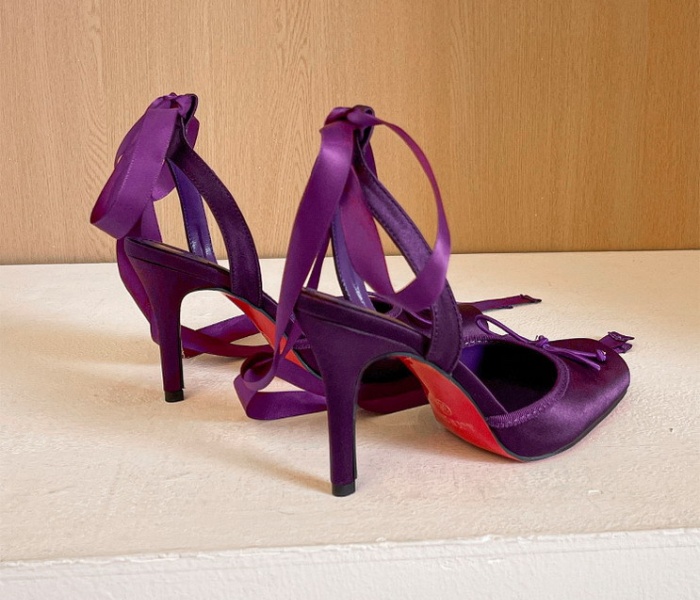 Bow high-heeled shoes fine-root shoes for women