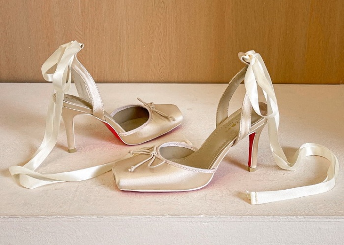 Bow high-heeled shoes fine-root shoes for women