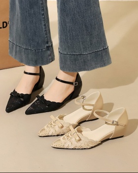 Lace bow fashion within increased gauze sandals