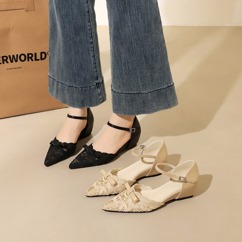 Lace bow fashion within increased gauze sandals