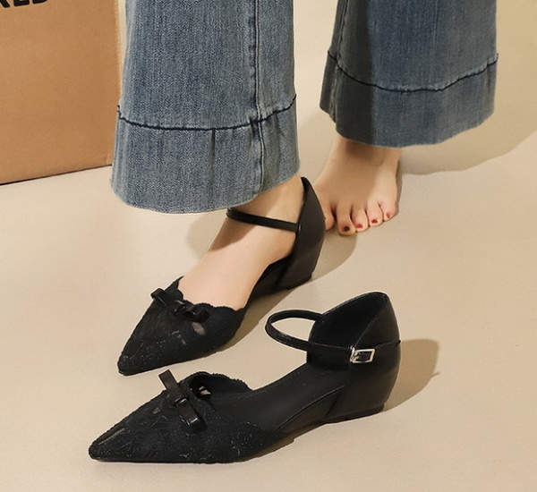 Lace bow fashion within increased gauze sandals
