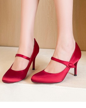 Fine-root France style shoes satin high-heeled shoes for women