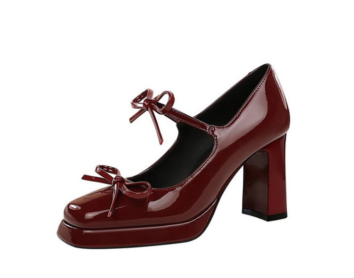 Patent leather sexy shoes European style platform