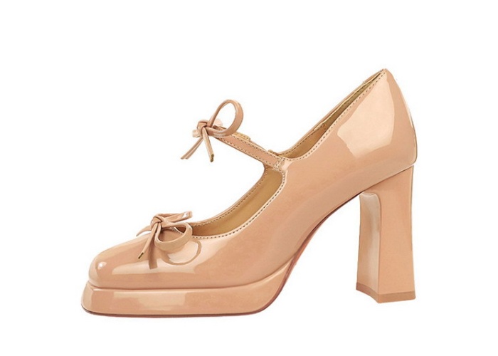 Patent leather sexy shoes European style platform