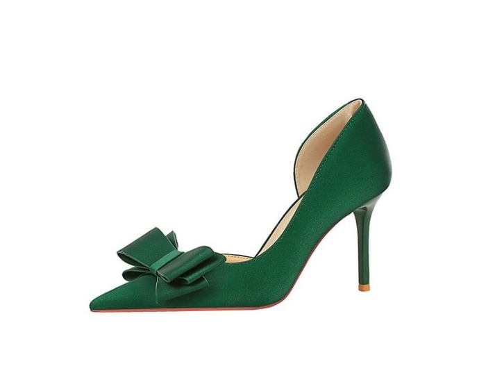 Fashion satin low pointed bow France style shoes for women