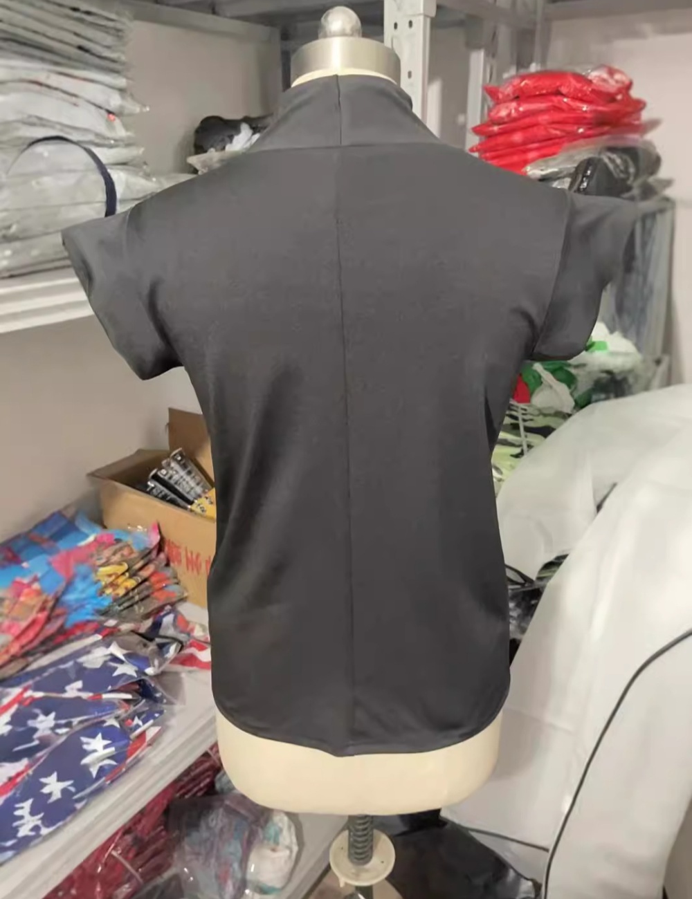 Short sleeve short half high collar Casual T-shirt