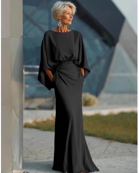 Commuting long temperament long sleeve dress for women