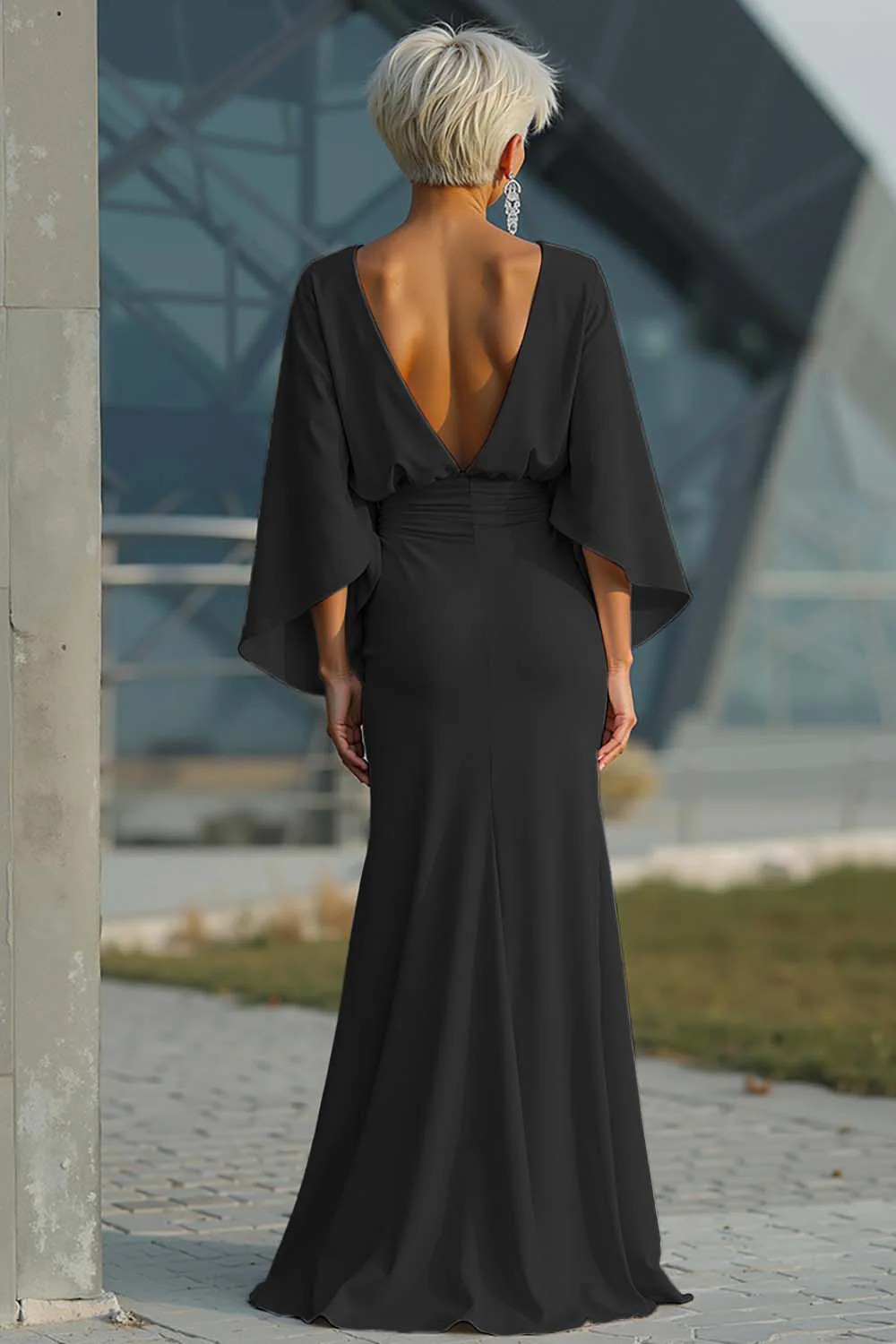 Commuting long temperament long sleeve dress for women