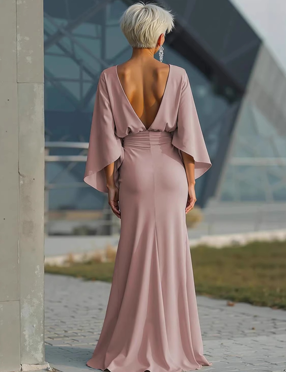 Commuting long temperament long sleeve dress for women