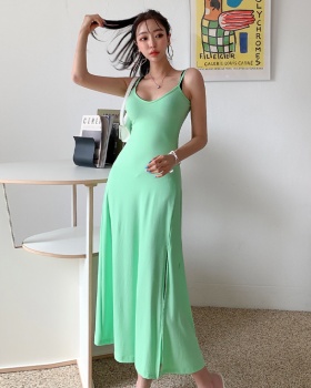 Spicegirl vacation dress Korean style split long dress