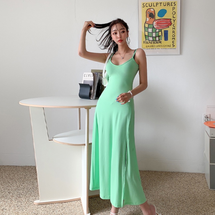 Spicegirl vacation dress Korean style split long dress
