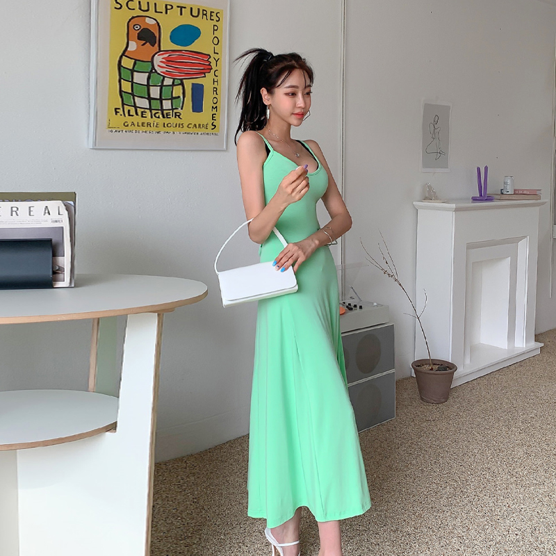 Spicegirl vacation dress Korean style split long dress