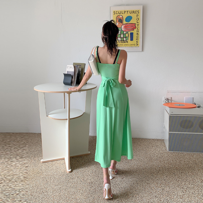 Spicegirl vacation dress Korean style split long dress
