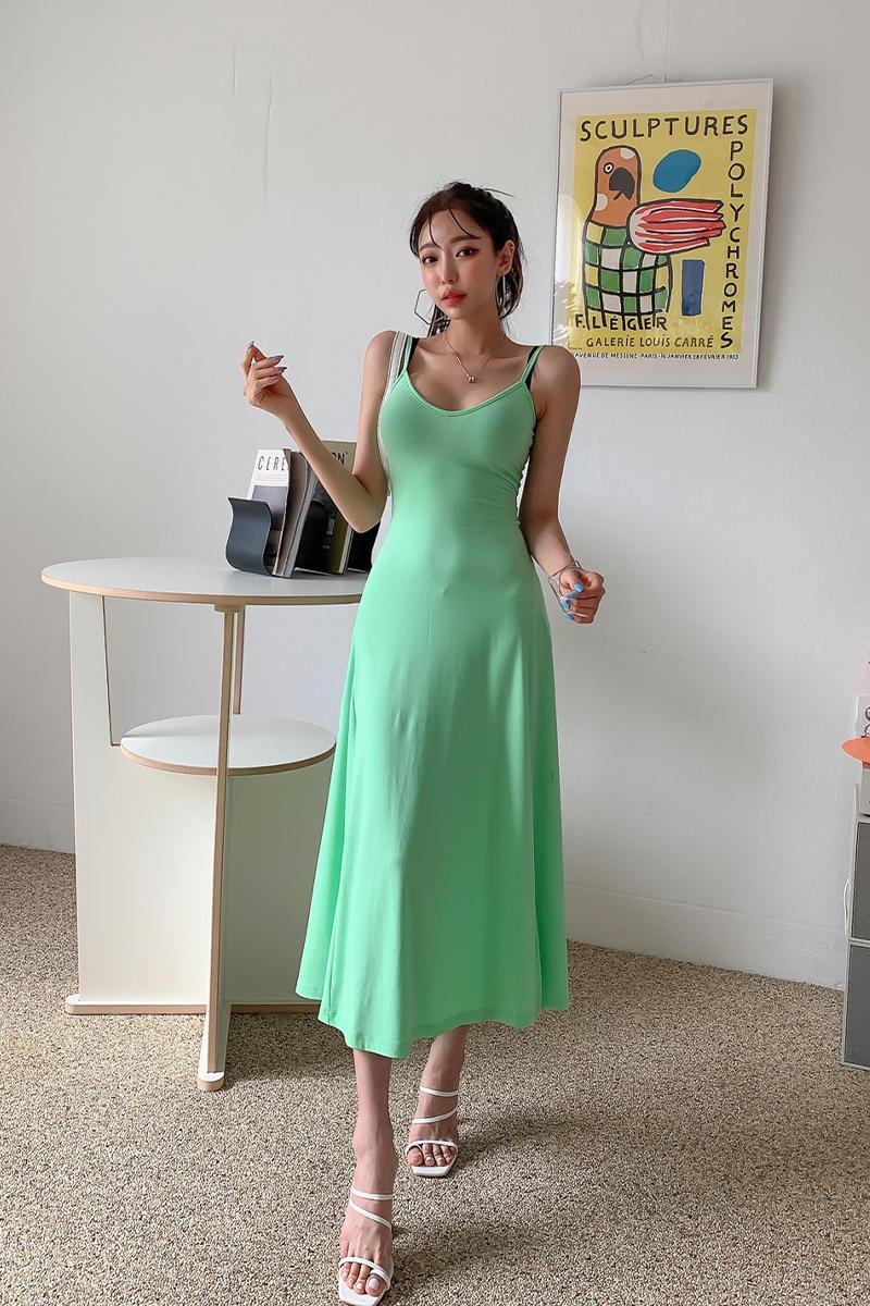 Spicegirl vacation dress Korean style split long dress