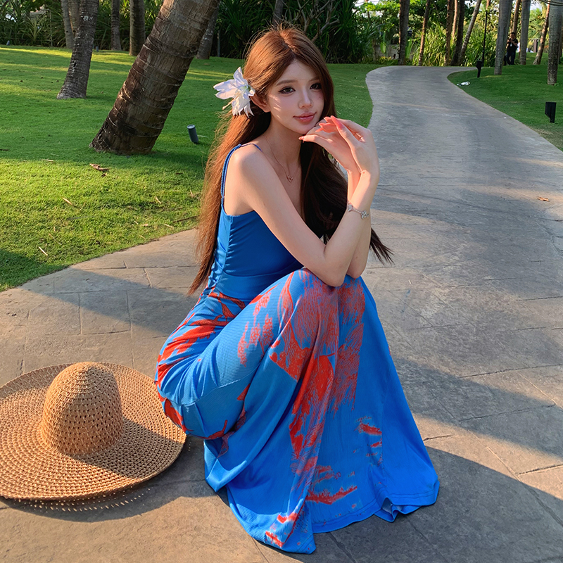 Sling temperament Chinese style chouzhe dress for women