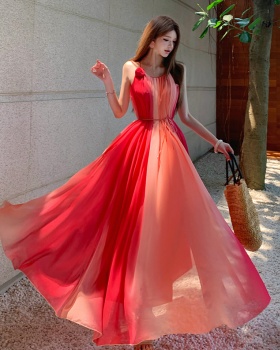 Beautiful slim dress sling hanging with long dress