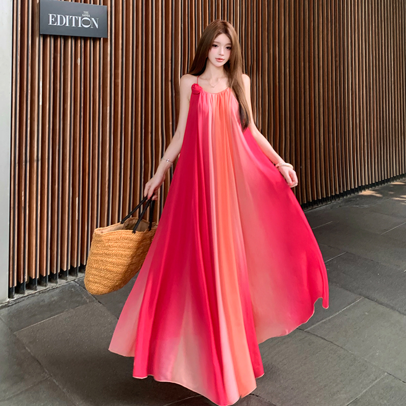 Beautiful slim dress sling hanging with long dress