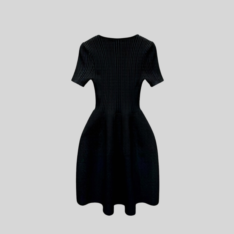 Short sleeve summer beading evening dress slim knitted dress