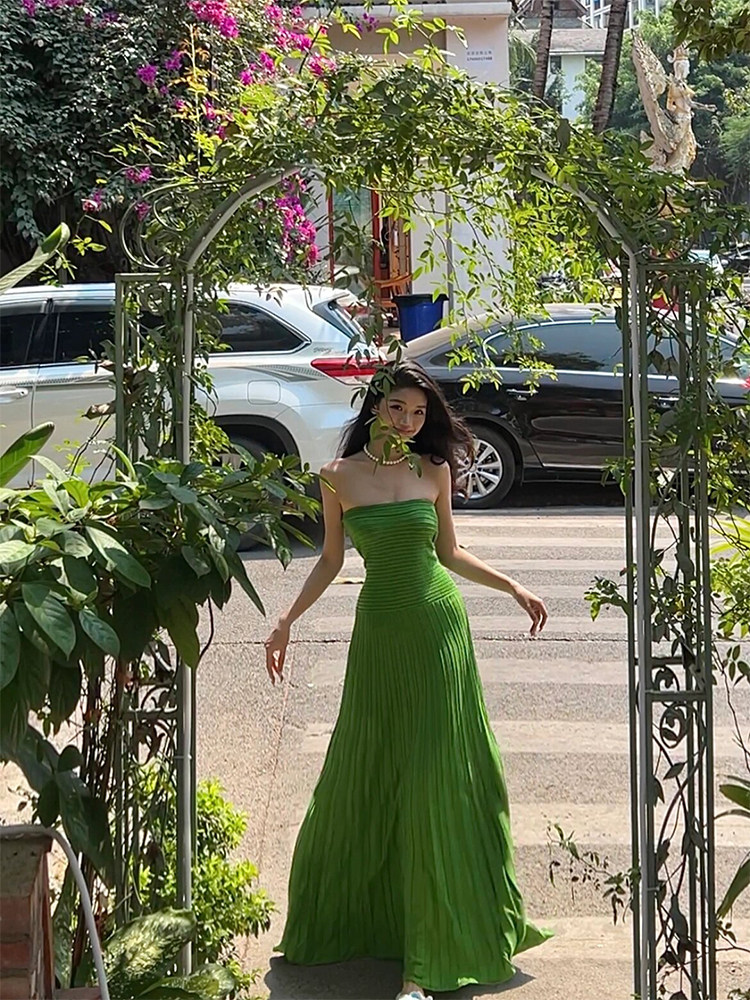 Seaside temperament dress slim long dress for women