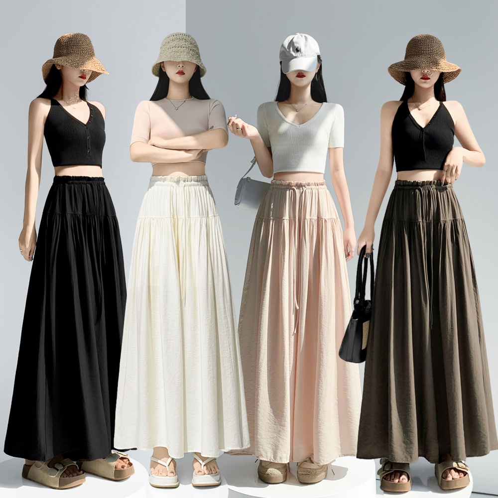 Summer loose wide leg pants fold culottes for women