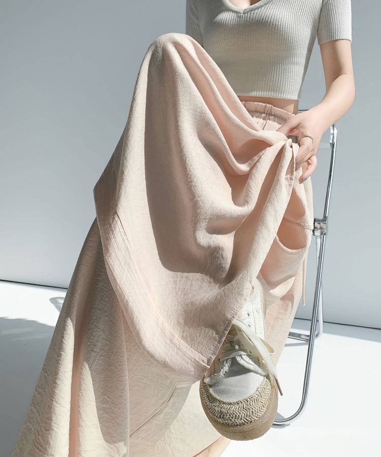 Summer loose wide leg pants fold culottes for women
